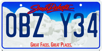 SD license plate 0BZY34