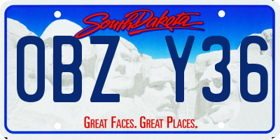 SD license plate 0BZY36