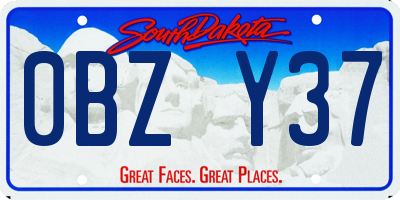 SD license plate 0BZY37