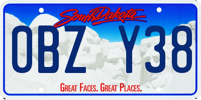 SD license plate 0BZY38