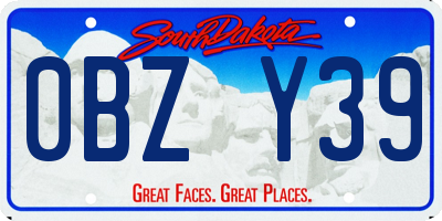 SD license plate 0BZY39
