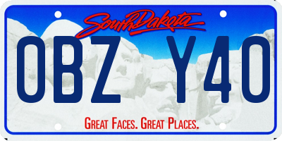 SD license plate 0BZY40