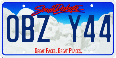 SD license plate 0BZY44