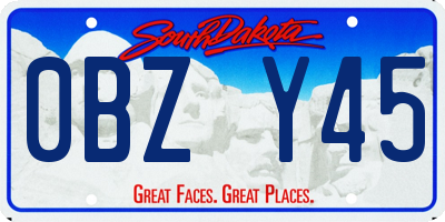 SD license plate 0BZY45