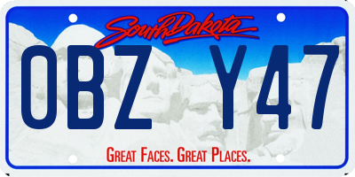 SD license plate 0BZY47