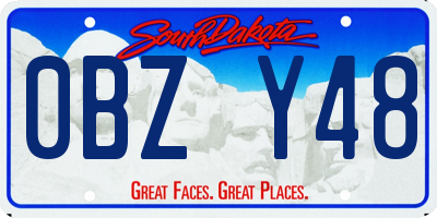 SD license plate 0BZY48
