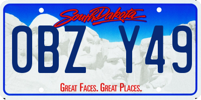 SD license plate 0BZY49