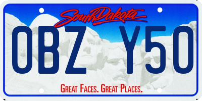 SD license plate 0BZY50