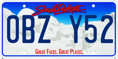 SD license plate 0BZY52