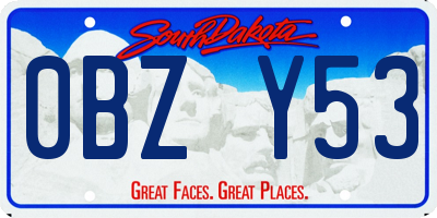 SD license plate 0BZY53