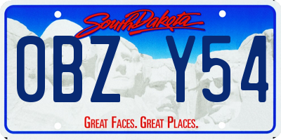 SD license plate 0BZY54