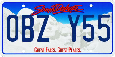 SD license plate 0BZY55