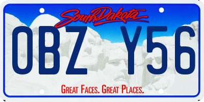 SD license plate 0BZY56