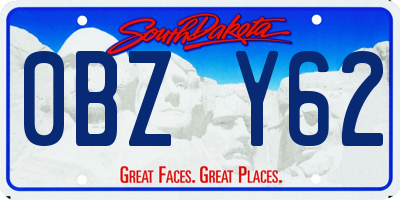 SD license plate 0BZY62
