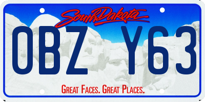 SD license plate 0BZY63
