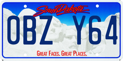 SD license plate 0BZY64