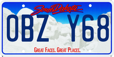 SD license plate 0BZY68