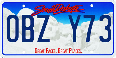SD license plate 0BZY73