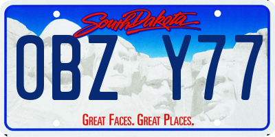 SD license plate 0BZY77