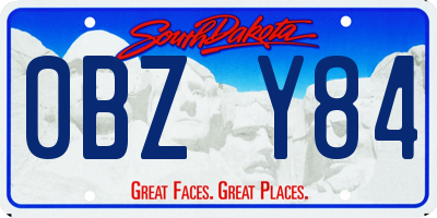 SD license plate 0BZY84