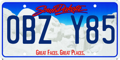SD license plate 0BZY85