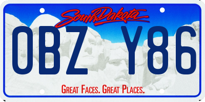 SD license plate 0BZY86