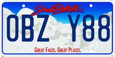 SD license plate 0BZY88