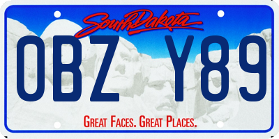 SD license plate 0BZY89