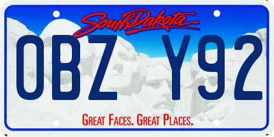 SD license plate 0BZY92
