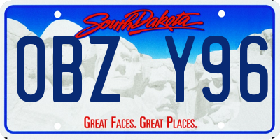 SD license plate 0BZY96