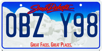 SD license plate 0BZY98