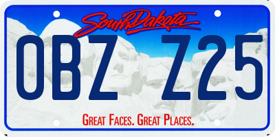 SD license plate 0BZZ25