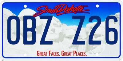 SD license plate 0BZZ26