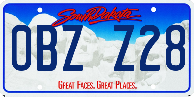 SD license plate 0BZZ28