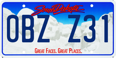 SD license plate 0BZZ31
