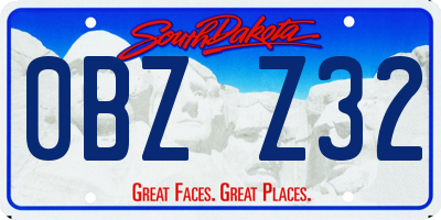 SD license plate 0BZZ32