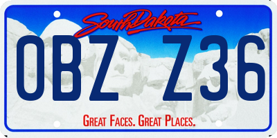 SD license plate 0BZZ36
