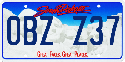 SD license plate 0BZZ37