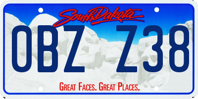 SD license plate 0BZZ38