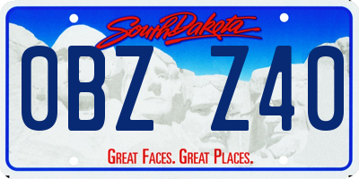 SD license plate 0BZZ40