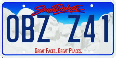 SD license plate 0BZZ41