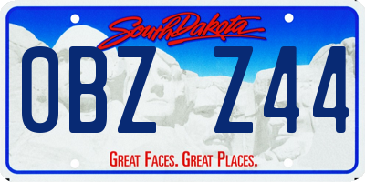 SD license plate 0BZZ44