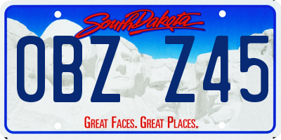 SD license plate 0BZZ45