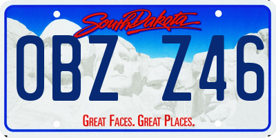 SD license plate 0BZZ46