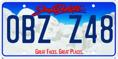 SD license plate 0BZZ48