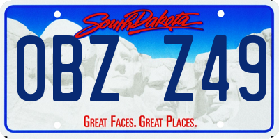 SD license plate 0BZZ49