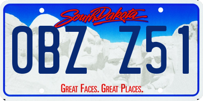 SD license plate 0BZZ51