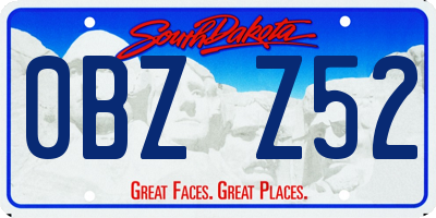 SD license plate 0BZZ52