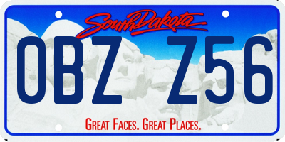 SD license plate 0BZZ56
