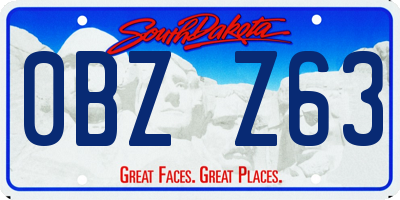 SD license plate 0BZZ63